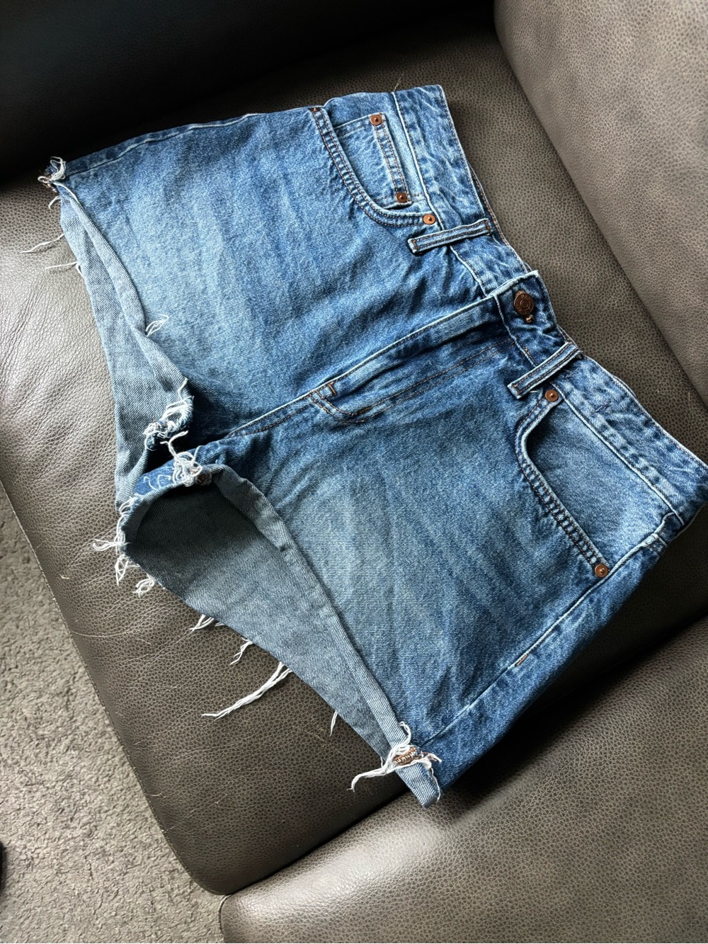 Madewell Distressed Blue Jean Cutoff Shorts 29